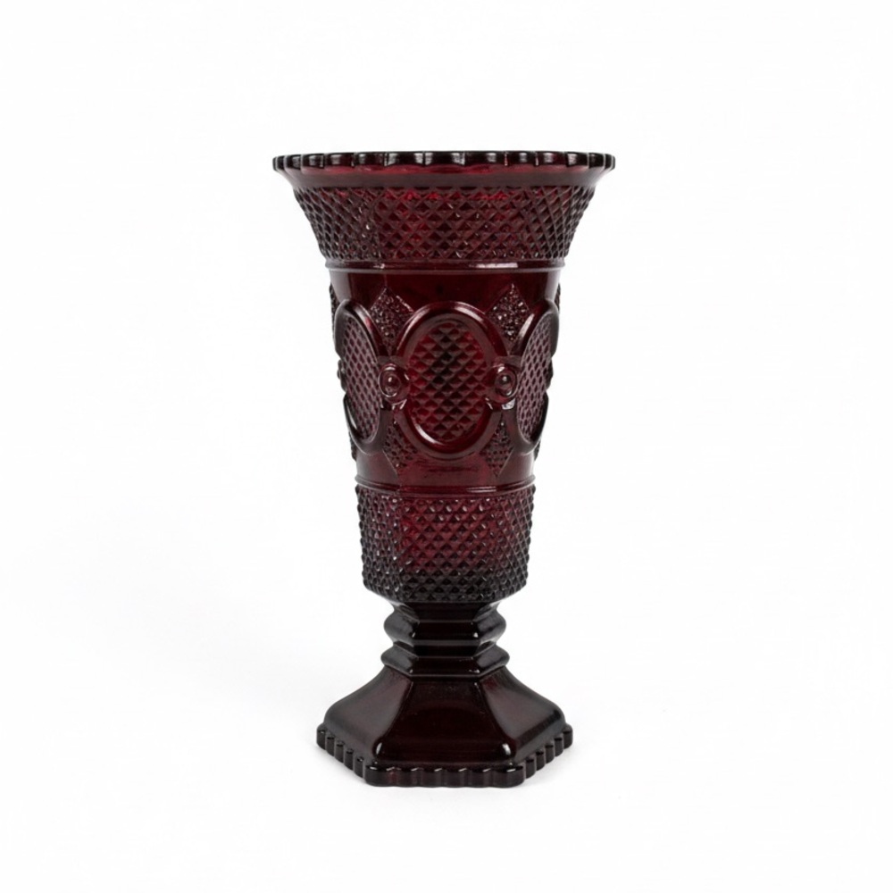 Avon Deep Red Glass Vase
